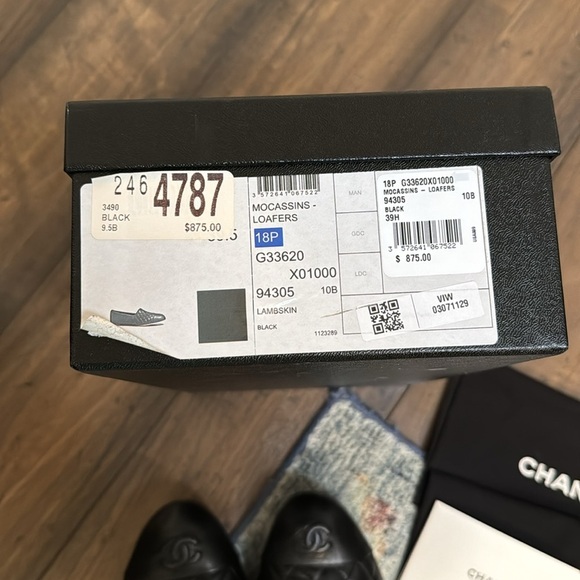 Chanel Matelasse cap toe black ballet loafers size 39.5 - Picture 11 of 11